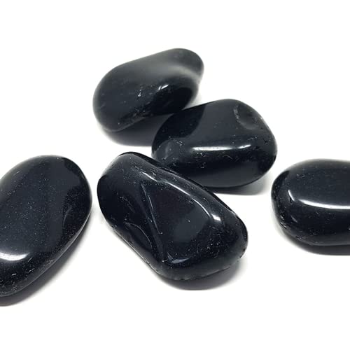 Essenciales Zwarte obsidiaan natuursteen gepolijst 5 energiestenen voor genezing en Feng Shui