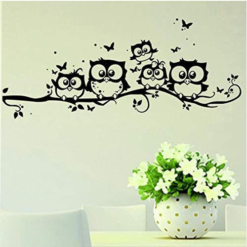 Glieser Muursticker Boom Dieren Slaapkamer Uil Vlinder Muurstickers Home Decor Woonkamer Vlinder voor Kinderkamers