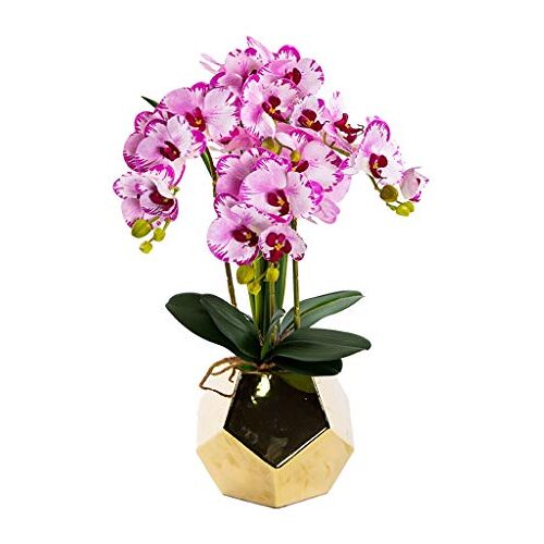 NOALED Decor Kunstbloemen met vaas Kunstbloemen met vaas Orchidee Bonsai Phalaenopsis Kunstbloemen Home Decoraties voor de woonkamer, Paarse kunstbloemen Arrangementen Ornamenten (Kleur: D) (A)