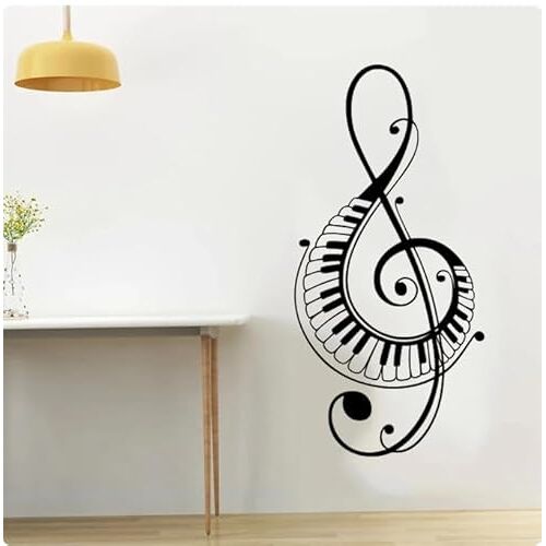 MOBYAT Muursticker Muziek Symbool Muziek Teken Muursticker Muziek Kamer Thuis Muurdecoratie, Zwart, 42x87cm