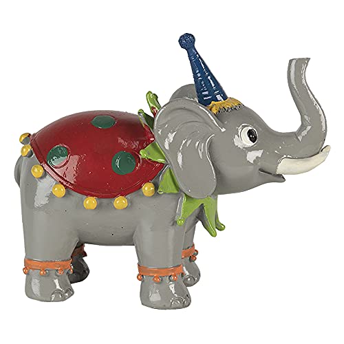 Clayre & Eef Decoratie Olifant 13 * 6 * 11 cm Grijs Polyresin Decoratief Figuur Decoratieve Accessoires Woonaccessoires Decoratief Figuur Decoratieve Accessoires Woonaccessoires