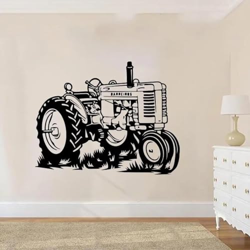 MIXUEXUNLU Grote landbouwtrekker vrachtwagen muur sticker speelkamer kinderkamer trekker auto muur sticker slaapkamer boerderij vinyl decor