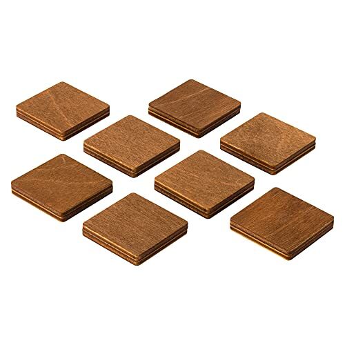 Wood You Buy Houten koelkastmagneten, Decoratieve magneten, Kantoormagneten, Vierkant Ijskast magneten. Bruin, groot