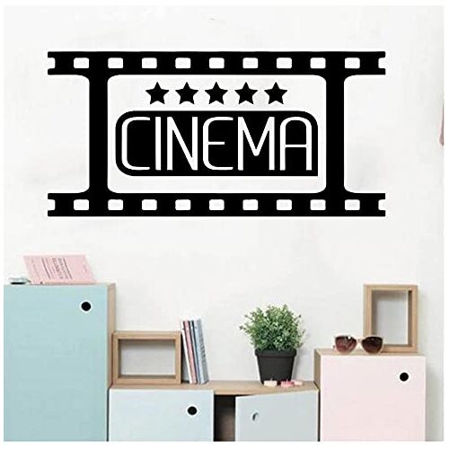 cbvdalodfej Home Theater Bioscoop Muurstickers Kinderkamer Slaapkamer Film Bioscoop Bioscoop Strip Welkom Muurstickers Woonkamer Vinyl Art 56cmwidex27cmhigh