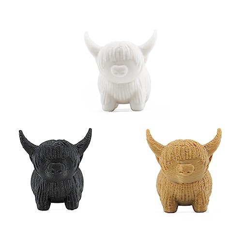 jayzee 3PCS HighlandCow Decor Cow Beeldje 3D Printmateriaal Cow Party Decorations