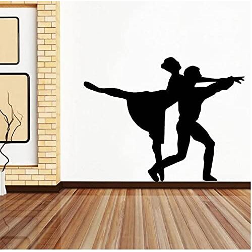 cbvdalodfej Balletdansers Patroon Muurstickers voor Danszaal Achtergrond Vinyl Waterdicht Decals Woonkamer Art Poster 55X42 cm