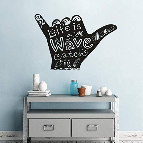 WOMIA Water Sport Vinyl Muursticker Shaka Surfing muur Poster Home Decor Surfering Wave Quote Muur Surfer Hand Stickers 62 * 42Cm