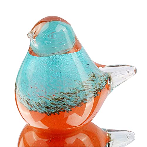 BONAKULA Glas Vogel Beeldje Handgemaakte Geblazen Kunst Sculptuur Dier Standbeeld Collectible Bureau Decoratie Ornamenten (Blauw)