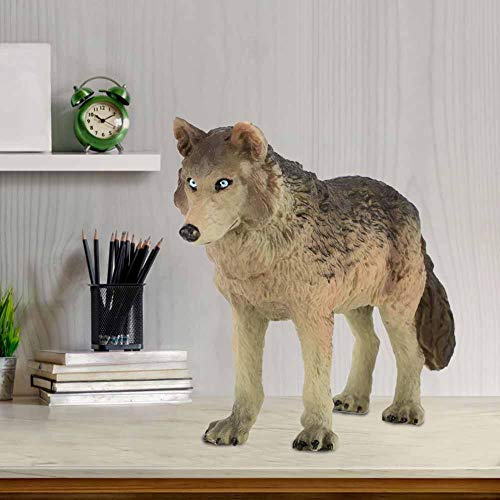 Ongoion Plastic Model Animal Kits, Animal Model Kit, Action Wolf Cijfers 18 * 10 * 5 cm voor Collecties, Tafeldecoratie Woondecoratie Kind Gift(Big Blue Wolf)