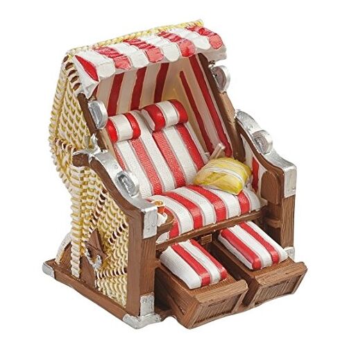 Hobbyfun Strandstoel rood-wit 7 cm figuur decoratie vakantie vakantie Oostzee