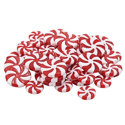 Acfthepiey 50 stuks kerstslinger snoep wervelslinger ornament rood en wit snoep plastic boom snoep decoratie voor Kerstmis