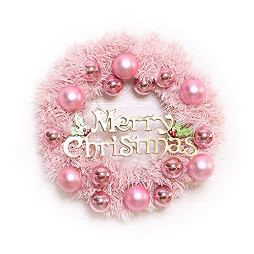 CWQDNNOQ Kerstkrans kerstkrans met roze bal opknoping decor Merry Christmas deur muur slinger voor Xmas Party Ornament Decors Xmas Krans Kerstkransen voor Voordeur