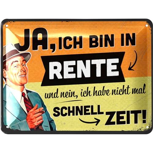 LANOLU Retro metalen bord pensioen cadeau voor mannen met pensioen grappige gepensioneerden decoratie voor pensionering en pensioen, 15 x 20 cm