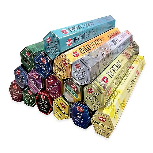 LAMARE HEM Wierookpakket Assortiment van 16 geuren 320 Total Sticks Aromatherapie Meditatie Spiritualiteit Natuurlijk en Ecologisch