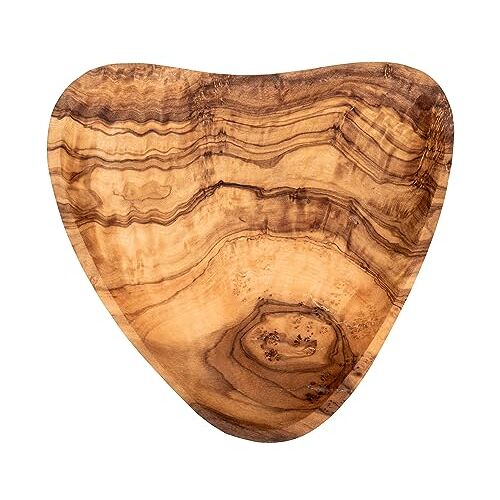 levandeo Olijfhouten schaal ca. 17 x 17 cm hart houten schaal hout tafeldecoratie decoratieve schaal uniek snackschaal hartvorm liefde liefde liefde