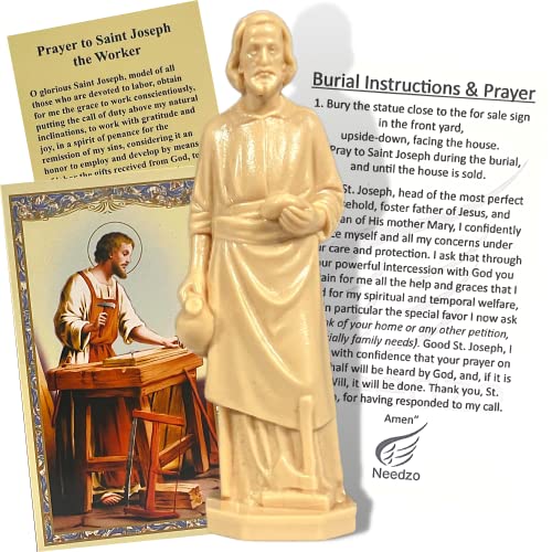 Needzo Religieuze geschenken Saint Joseph standbeeld huis verkoper kit met gebedskaart en instructies
