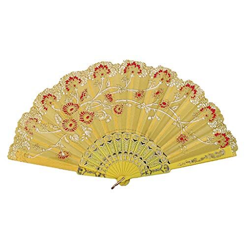 LEVINE Opvouwbare ventilatoren, ventilator, opvouwbare ventilatoren, Chinese stijl ventilator Zijden ventilator Handheld opvouwbare ventilatoren Dames Opvouwbare kanten handventilator Fans Bruiloft Decor for