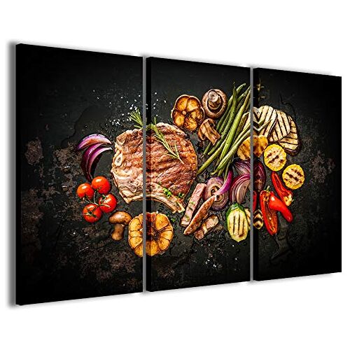 Stampe su Tela Canvasafbeelding, Food 063 moderne afbeeldingen uit 3 panelen, kant-en-klaar ingelijst, canvas, klaar om op te hangen, 120 x 90 cm