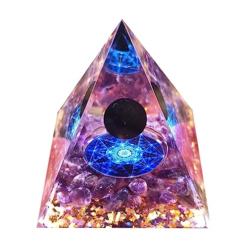 Mkcavne 5Cm Kristal Grind Piramide Ambachten Hexagram Piramide Thuis Kantoor Decoratie Ambachten