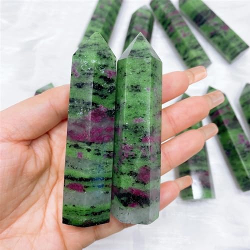 QINGQI mooi Natuurlijk kristal robijn zoisite toren stenen stippen woondecoratie geschenken souvenirs (Size : 9-10cm)