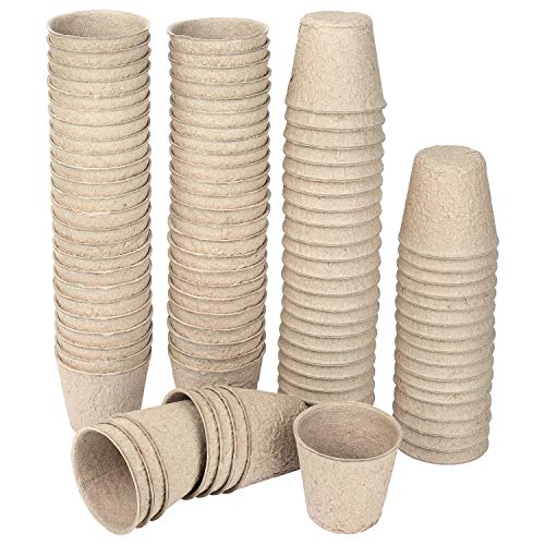 Schramm ® kweekpotten 24, 48 of 96 stuks van cellulose rond 6 cm biologisch afbreekbare kweekpotten zaaipotten vezelpot (96)