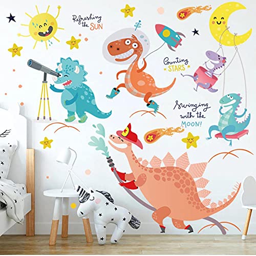 cbvdalodfej Dinosaurus Kinderkamer Decoratie Muursticker Cartoon Dier Foto voor Kwekerij Kinderkamer Behang: