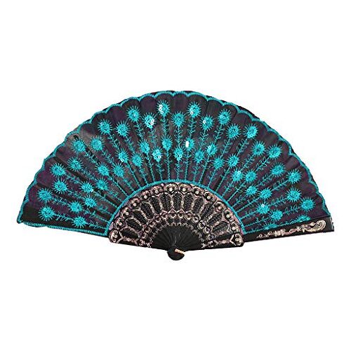 LEVINE Opvouwbare ventilatoren, ventilator, opvouwbare ventilatoren, Chinese stijl ventilator Zijden ventilator Handheld opvouwbare ventilatoren Dames Opvouwbare kanten handventilator Fans Bruiloft Decor for