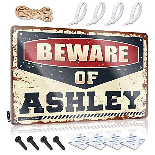 PITFS Grappig metalen tinnen bord voor bar Pas op voor Ashley tinnen bord woondecoratie mannen wanddecoratie metalen tinnen bord (maat: 20 x 30 cm)