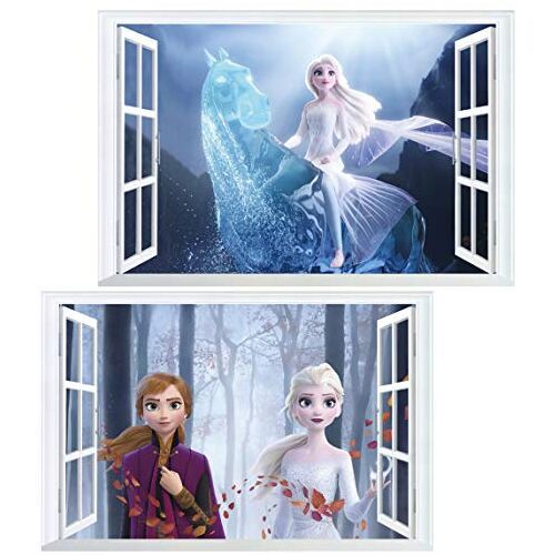 Kibi Store Kibi 2 stuks muurstickers Frozen slaapkamer kinderen muurstickers kinderen Disney muurstickers kinderkamer Frozen stickers muur Frozen stickers Elsa en Anna muursticker wanddecoratie