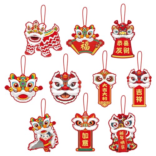 glebe 2024 Chinees kwastje ornament 20 stuks dans leeuw hang rode hanger ornament, Chinees Nieuwjaar ornamenten, Nieuwjaar ornament, Nieuwjaar hanger, Jaar van de Draak Party Ornamenten, Lunar Nieuwjaar