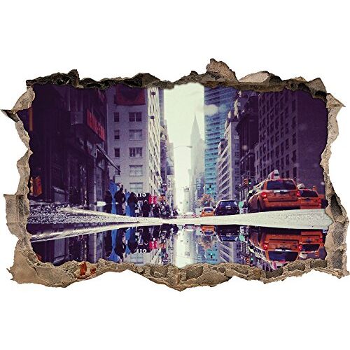 Pixxprint 3D_WD_1856_62x42 New York Times Square Wanddoorbraak 3D Wandtattoo, Vinyl, kleurrijk, 62 x 42 x 0,02 cm