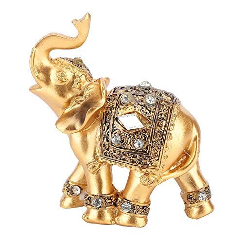 Mumusuki olifant goud elegant met naar boven gerichte stam