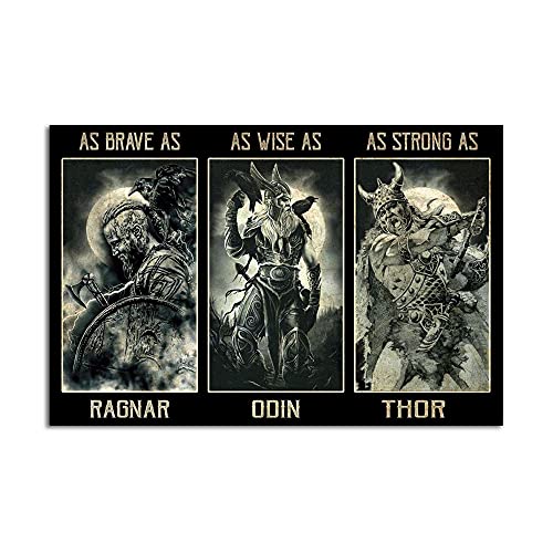 TNND Viking Viking Minnaar zo dapper als Ragnar Odin Thor Viking Home Viking Gift Metalen bord Badkamer Decor Vintage Muurschildering 8X12 inch