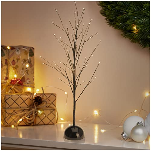 com-four ® LED-boom als decoratieve verlichting lichtboom met 48 LED's als decoratie voor de kerst lichtboom voor binnen (Boom met standaard 48 LED)