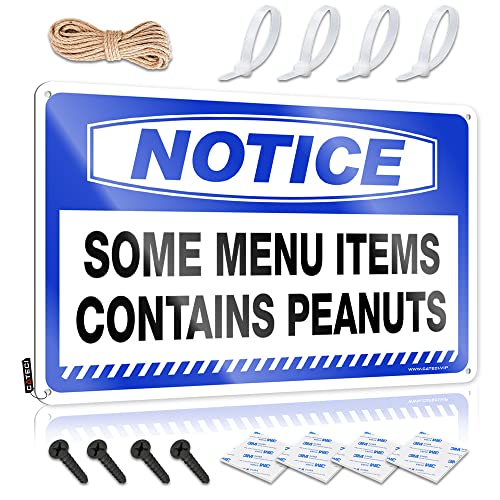 PITFS Grappige keuken tinnen borden opmerken dat sommige menu-items pinda's tinnen bord garage decor voor mannen vintage grappig tinnen bord (maat 30 x 40 cm)