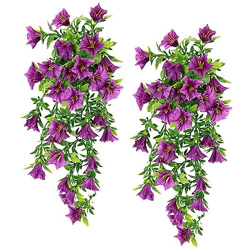 Flair Flower Kunstbloemen, petunia-hanger, petunia, plant met bloemen, kunstbloemen, zijden bloemen, zomerbloeier, hangbloemen, hangende zijden bloemen, kunstplanten, petuniaranken, terras, balkonplanten,