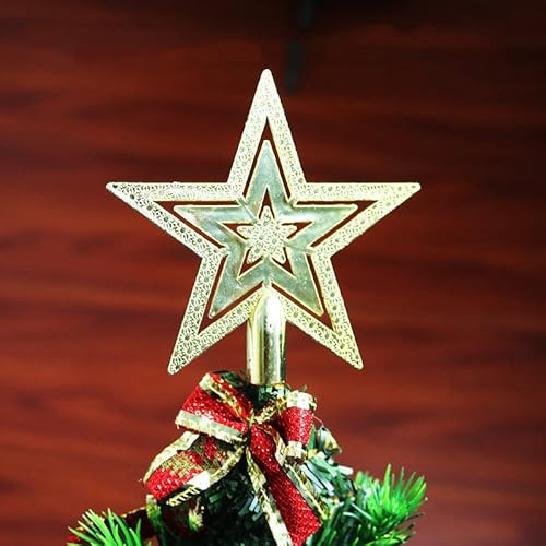 CHUANGOU Kerstboomtopper ster goud kerstboom topper ster kerstboomversiering 20 cm