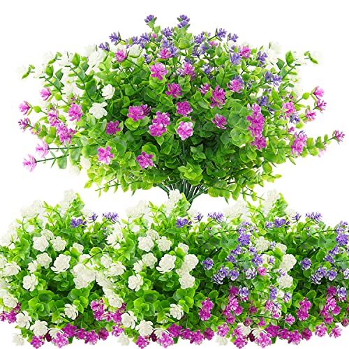 BANTI Kunstbloemen voor Buiten Bakken Met Kunstbloemen voor Buiten UV-bestendige Kunstplanten Buitenplanten en Bloemen voor Decoratie Binnen voor Balkonbak Tuin Outdoor (6 stuks)