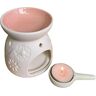 LINGJIONG Wax Smeltbranders Essentiële Olie Branders Wax Smeltbrander Met Kaars Lepel, Keramische Wax Burner, Aromatherapie Voor Thuis En Kantoor