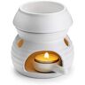 BSTKEY Keramische etherische oliebrander Wax smeltbrander met kaarslepel, decoratieve Home Aroma-oliebrander kandelaar, kalebas model (wit)