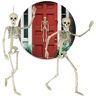 com-four ® 2x Decoratief skelet voor Halloween XL kunststof skelet om op te hangen en op te staan skelet met beweegbare gewrichten (XL 2 skeletten 60cm)