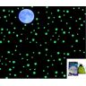 DaJu 100 sterren (20 sterren + 1 grote maan extra) met verbeterde kwaliteit plakstickers Glow in the dark sterren incl. sterke plakstickers! Sterrenhemel Lichtgevende sterren Realistische maan Zacht en rustgevend licht! (Warm zacht geel, 4 cm)