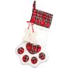 Gyios Christmas Decorations 4pcs Christmas Decoration Items Christmas Socks Gift Bag Dog Paw Christmas Stockings Plaid Bone Socks-a