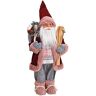 matches21 HOME & HOBBY Matches21 Grote Kerstman Santa Santa Santa Santa Santa Santa Santa Santa Sack & Ski Roze Grijs Rood Staande figuur Decoratief figuur Kerst 1 stuk 25 x 46 cm