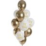 Folat 25165 Ballonnen set latex gouden jubileum 33 cm 12 stuks voor jubileum 50 jaar