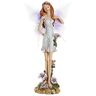 DRW Fairy Figuur Ninfa Violet, hars met bloemen, 16 x 9 x 29,5 cm