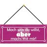 Schatzmix spreuk Mach wat du willst metalen bord wanddecoratie 27x10 cm met koord blikken bord, blik, meerkleurig