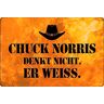 Schatzmix metalen bord spreuk Chuck Norris denkt niet metalen bord wanddecoratie 20x30 tin sign