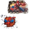 kibi store Kibi Spiderman 2 stuks S3D-effect stickers Spiderman in wanddoorbraak gat Marvel's Spider-Man Ultimate wandtattoo kinderkamer Spiderman muursticker Spiderman muursticker Spiderman