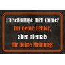 Schatzmix Spreuk Entschuldige dich für Ffouten Metalen bord Wanddecoratie 20x30 cm tin sign blikken bord, blik, meerkleurig